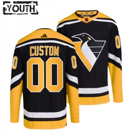 Pittsburgh Penguins Hockeydrakt Custom 2022-23 Svart Reverse Retro 2.0 Adidas Authentic - Barn